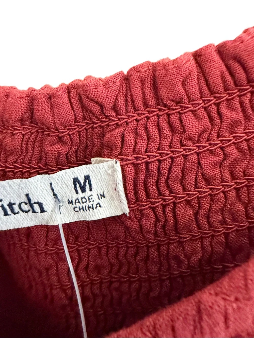 NWT Abercrombie & Fitch Red Smocked Puff Sleeve Maxi Dress Size Medium